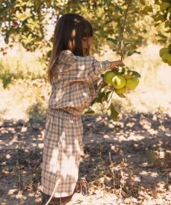 Fin & Vince Mia Culotte - Navy French Plaid Sale