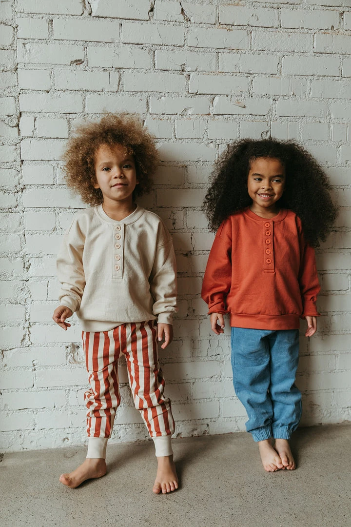 Fin & Vince Fleece Button Pullover - Sand Sale 6 Fin & Vince Fleece Button Pullover - Sand Sale