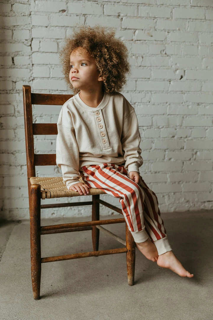 Fin & Vince Fleece Button Pullover - Sand Sale 3 Fin & Vince Fleece Button Pullover - Sand Sale