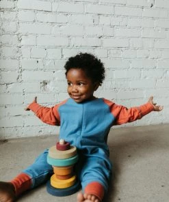 Fin & Vince Sale Zip Romper - Vintage Blue/ Tomato 14 Fin & Vince Sale Zip Romper - Vintage Blue/ Tomato