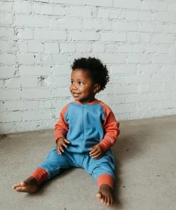 Fin & Vince Sale Zip Romper - Vintage Blue/ Tomato 13 Fin & Vince Sale Zip Romper - Vintage Blue/ Tomato