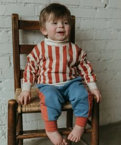 Fin & Vince Fleece Jogger - Vintage Blue/ Tomato Sale