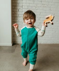 Fin & Vince Sale Zip Romper - Jade/ Sand