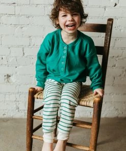 Fin & Vince Sale Ribbed Home Pant - Ticking Stripe