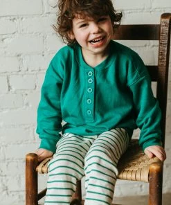 Fin & Vince Sale Ribbed Home Pant - Ticking Stripe