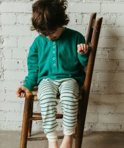 Fin & Vince Sale Ribbed Home Pant - Ticking Stripe