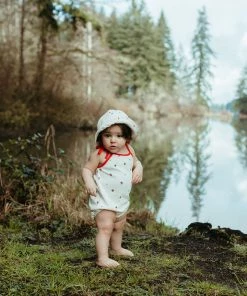 Fin & Vince Red, White And Blue Bubble Tie Onesie - Strawberry