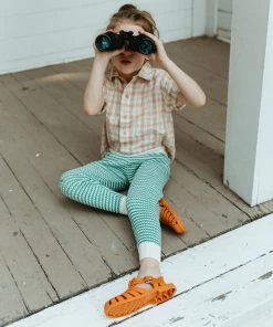 Fin & Vince Knit Pant - Milk/ Schoolhouse Green