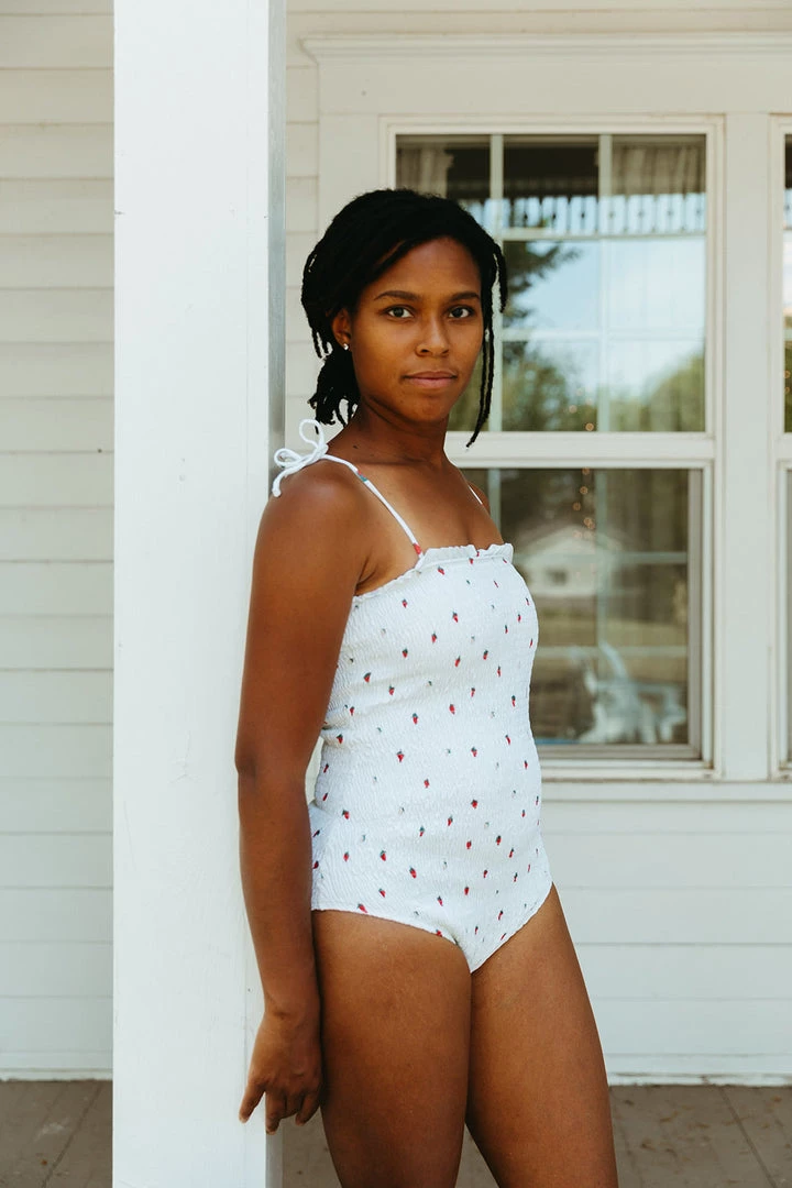 Fin & Vince Womens Smocked Swimsuit - Strawberries 5 Fin & Vince Womens Smocked Swimsuit - Strawberries
