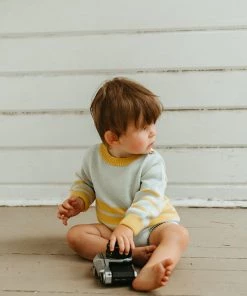 Fin & Vince Harbor Sweater - Seafoam/ Mango