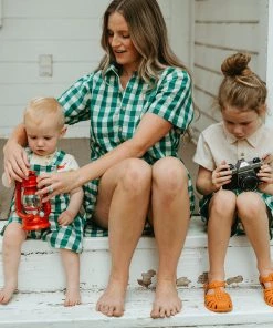 Fin & Vince Women's Woven Button Up - Jade Check 7 Fin & Vince Women's Woven Button Up - Jade Check