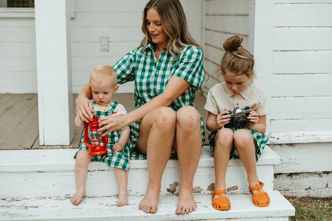 Fin & Vince Women's Woven Button Up - Jade Check 5 Fin & Vince Women's Woven Button Up - Jade Check