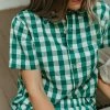 Fin & Vince Women's Woven Button Up - Jade Check 1 Fin & Vince Women's Woven Button Up - Jade Check