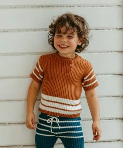 Fin & Vince Spring/summer Heritage Knit Top - Adobe