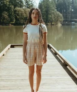 Fin & Vince Women's Woven Trackies - Desert Plaid