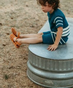 Fin & Vince Heritage Knit Short - Ocean Red, White And Blue