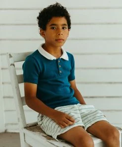 Fin & Vince Short Sleeve Polo - Ocean