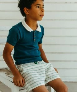 Fin & Vince Short Sleeve Polo - Ocean