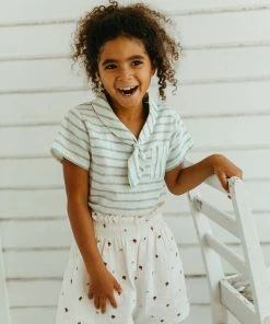 Fin & Vince Sailor Shirt - Ticking Stripe - Jade Spring/summer