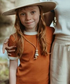 Fin & Vince Vintage Tee - Adobe/milk Accents