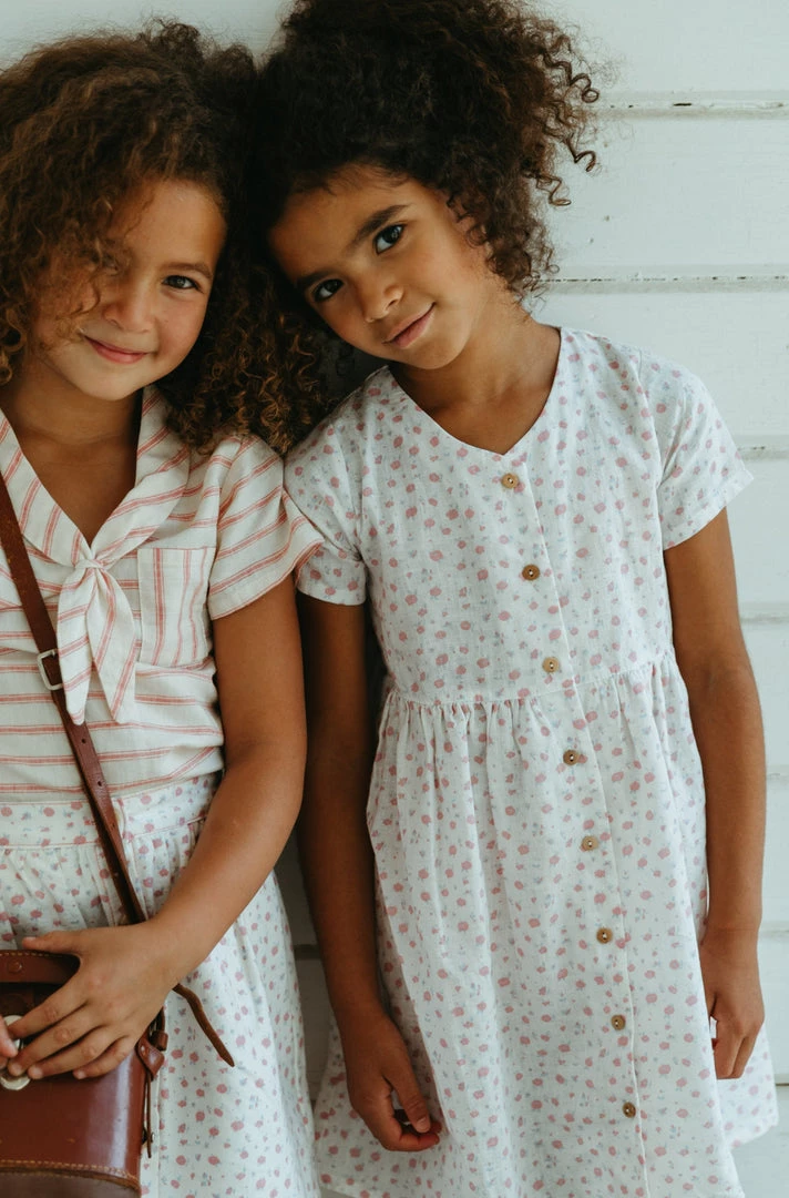 Fin & Vince Red, White And Blue Sicily Dress - Vintage Flowers 3 Fin & Vince Red, White And Blue Sicily Dress - Vintage Flowers