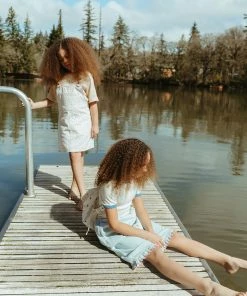 Fin & Vince Red, White And Blue Woven Pinafore - Vintage Flowers