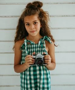 Fin & Vince Smocked Jumpsuit - Jade Check 12 Fin & Vince Smocked Jumpsuit - Jade Check