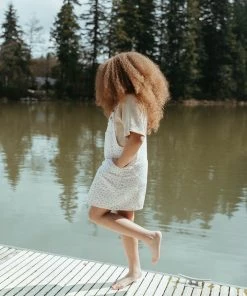 Fin & Vince Red, White And Blue Woven Pinafore - Vintage Flowers