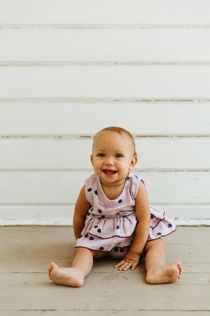 Fin & Vince Spring/summer Ruffle Onesie - Tulips 3 Fin & Vince Spring/summer Ruffle Onesie - Tulips