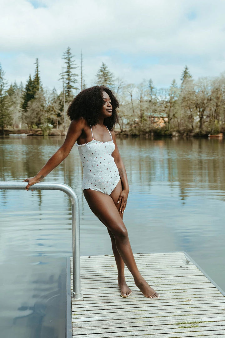 Fin & Vince Womens Smocked Swimsuit - Strawberries 4 Fin & Vince Womens Smocked Swimsuit - Strawberries