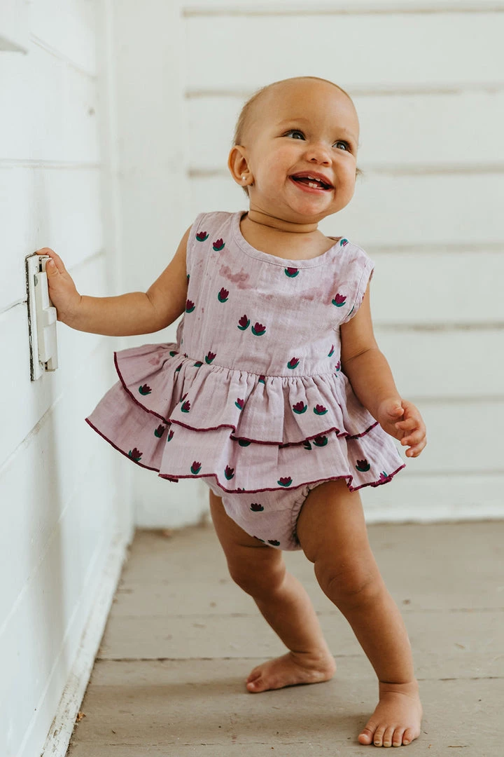 Fin & Vince Spring/summer Ruffle Onesie - Tulips 6 Fin & Vince Spring/summer Ruffle Onesie - Tulips