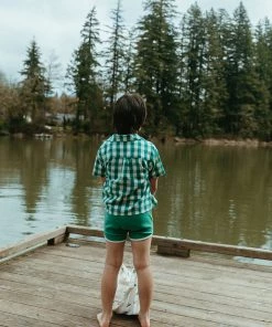 Fin & Vince Woven Button Up - Jade Check Spring/summer