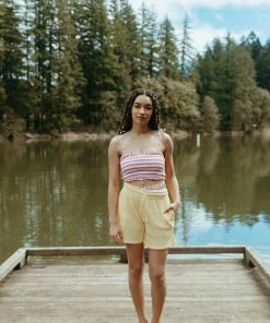 Fin & Vince Womens Smocked Bikini - Ticking Stripe