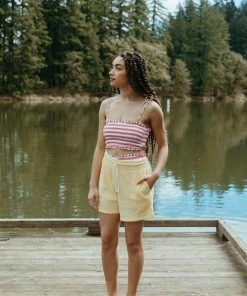 Fin & Vince Womens Smocked Bikini - Ticking Stripe