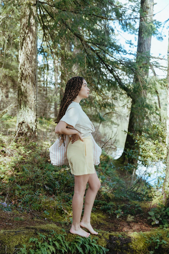 Fin & Vince Red, White And Blue Women's Oversized Tee - Sand 7 Fin & Vince Red, White And Blue Women's Oversized Tee - Sand