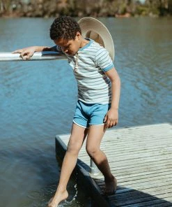 Fin & Vince Red, White And Blue Vintage Tee - Ticking Stripe