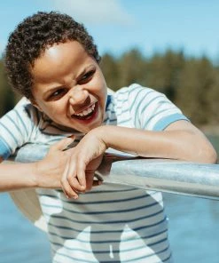 Fin & Vince Red, White And Blue Vintage Tee - Ticking Stripe