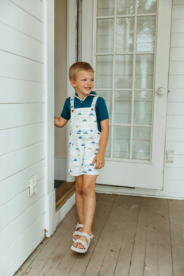 Fin & Vince Denim Short Overall - Cars 6 Fin & Vince Denim Short Overall - Cars