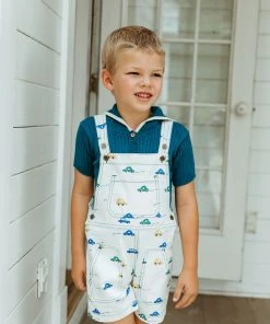 Fin & Vince Denim Short Overall - Cars 13 Fin & Vince Denim Short Overall - Cars