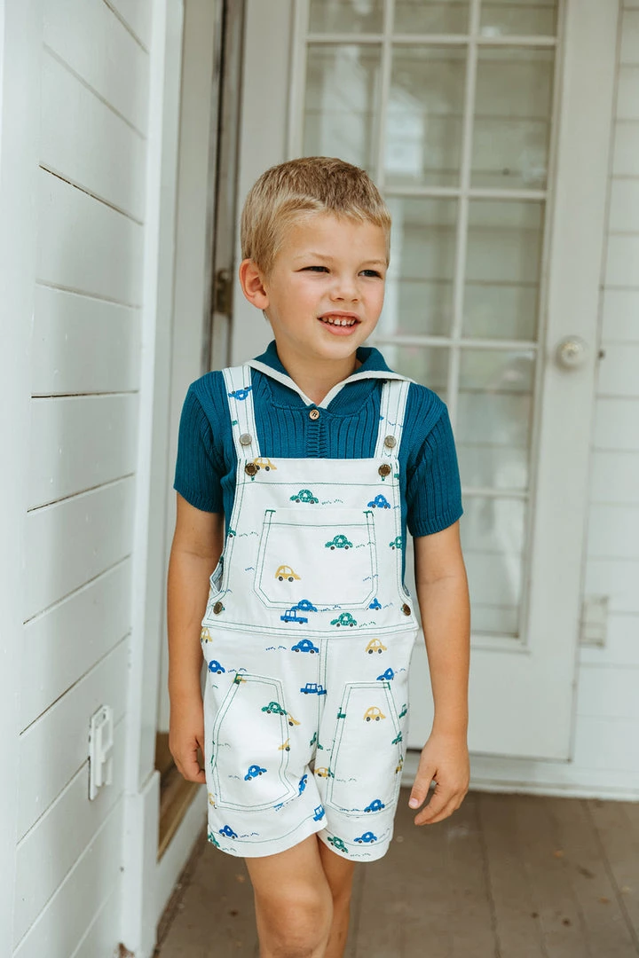 Fin & Vince Denim Short Overall - Cars 8 Fin & Vince Denim Short Overall - Cars