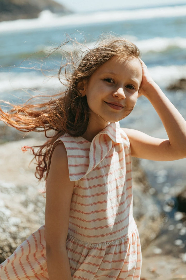 Fin & Vince Sailor Dress - Ticking Stripe Red, White And Blue 3 Fin & Vince Sailor Dress - Ticking Stripe Red, White And Blue