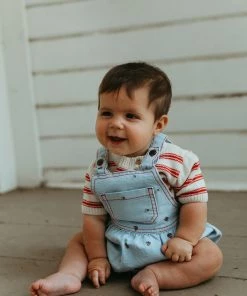 Fin & Vince Red, White And Blue Zion Knit Top - Brick Red/ Milk