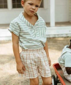 Fin & Vince Red, White And Blue Woven Trackies - Desert Plaid