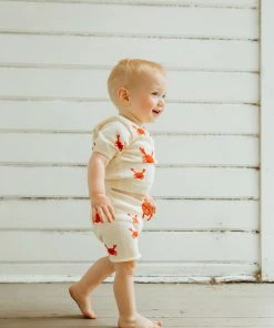 Fin & Vince Red, White And Blue Zion Knit Shorties - Crabs