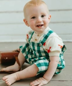 Fin & Vince Spring/summer Short Overall - Jade Check 18 Fin & Vince Spring/summer Short Overall - Jade Check