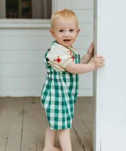 Fin & Vince Spring/summer Short Overall - Jade Check 19 Fin & Vince Spring/summer Short Overall - Jade Check
