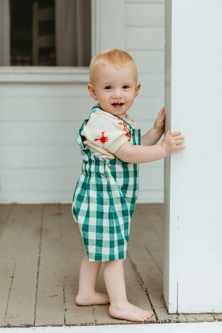 Fin & Vince Spring/summer Short Overall - Jade Check 11 Fin & Vince Spring/summer Short Overall - Jade Check