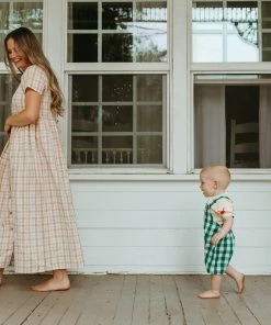 Fin & Vince Spring/summer Short Overall - Jade Check 16 Fin & Vince Spring/summer Short Overall - Jade Check