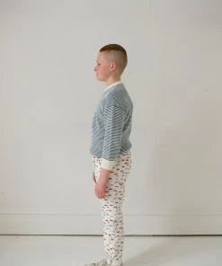 Fin & Vince Loop Sweater - Milk/ Vintage Blue Sale
