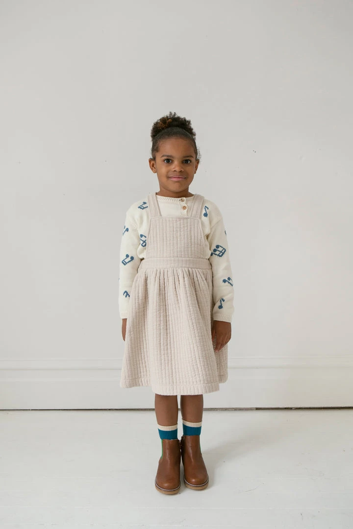 Fin & Vince Sale Quilted Pinafore - Sand 8 Fin & Vince Sale Quilted Pinafore - Sand